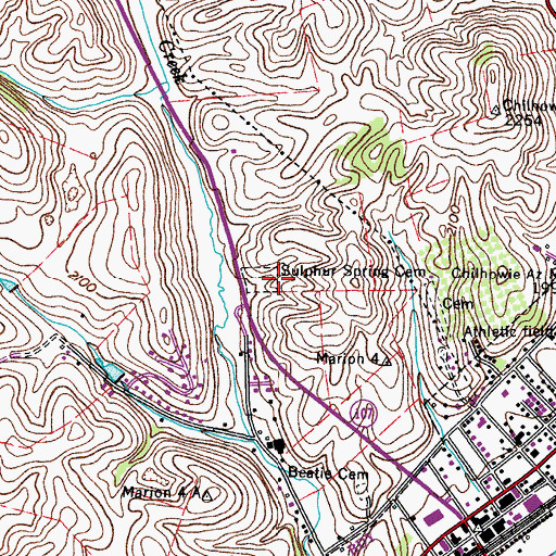 Topographic Map of Sulphur Spring Cemetery, VA