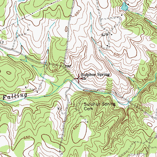 Topographic Map of Sulphur Spring Church, VA
