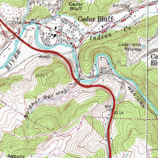 Topographic Map of Sulphur Spring Hollow, VA