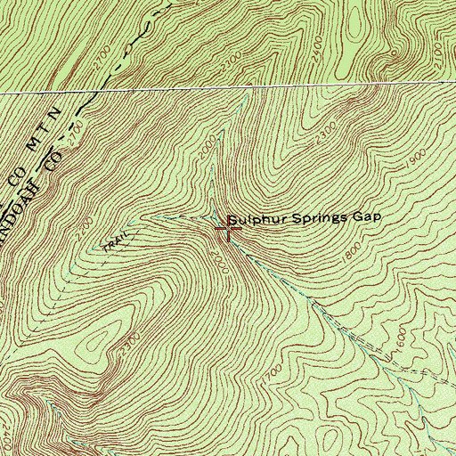 Topographic Map of Sulphur Springs Gap, VA