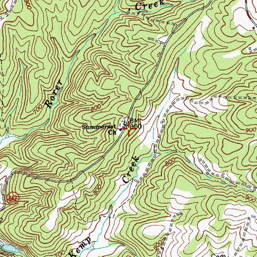 Topographic Map of Summerset Church, VA