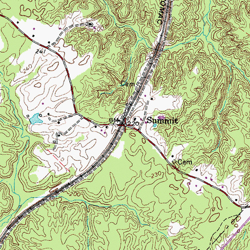 Topographic Map of Summit, VA
