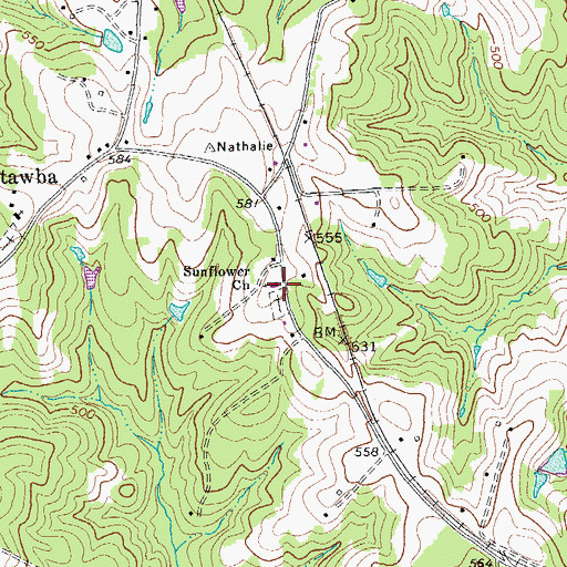 Topographic Map of Sunflower Church, VA