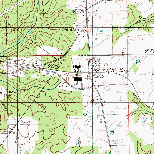 Topographic Map of Billingsley High School, AL