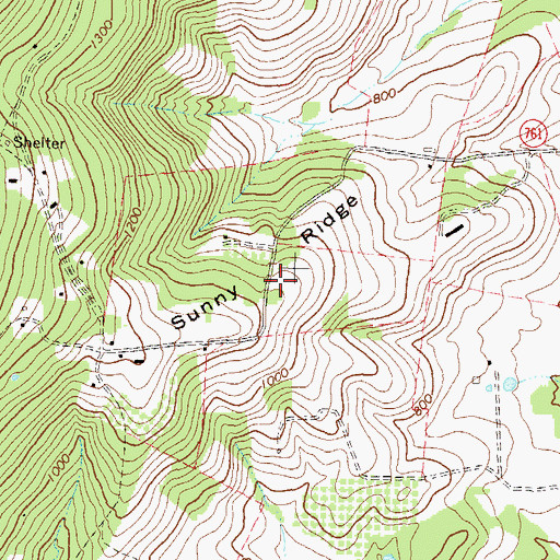 Topographic Map of Sunny Ridge, VA
