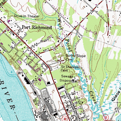 Topographic Map of Sunny Slope Cemetery, VA