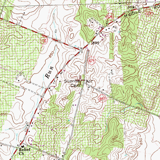 Topographic Map of Sunrise Cemetery, VA