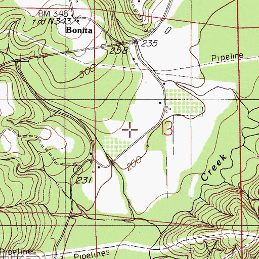 Topographic Map of Bishop Cemetery, AL