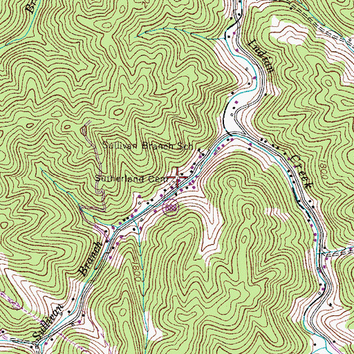 Topographic Map of Sutherland Cemetery, VA