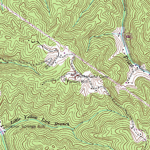 Topographic Map of Sutherland Cemetery, VA