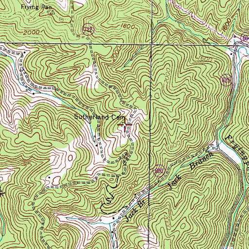 Topographic Map of Sutherland Cemetery, VA