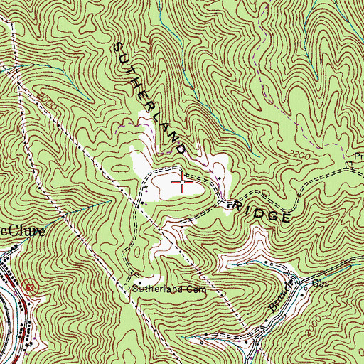 Topographic Map of Sutherland Ridge, VA
