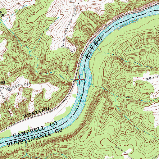 Topographic Map of Swan Creek, VA