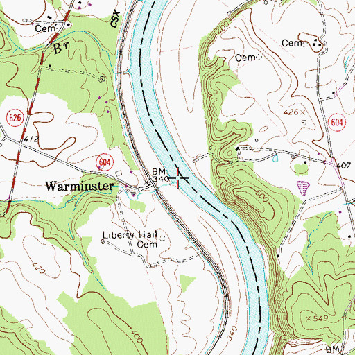 Topographic Map of Swan Creek, VA