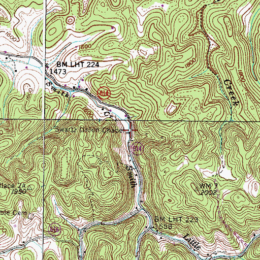 Topographic Map of Swartz Union Chapel, VA