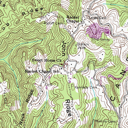 Topographic Map of Sweet Home Church, VA