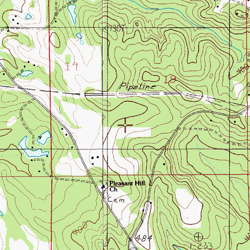 Topographic Map of Camp Montauga, AL