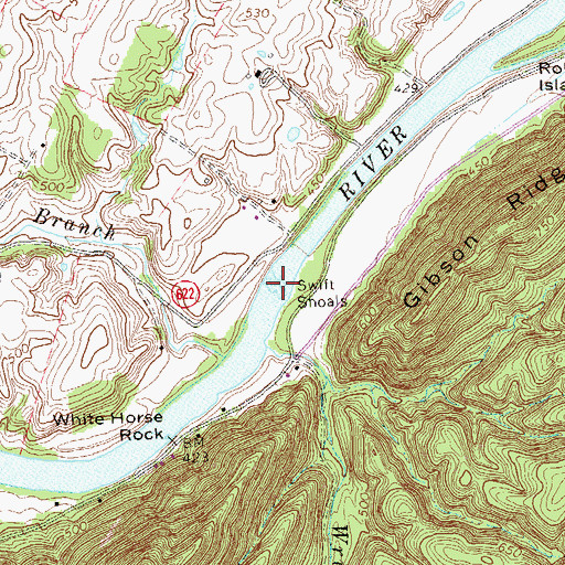 Topographic Map of Swift Shoals, VA