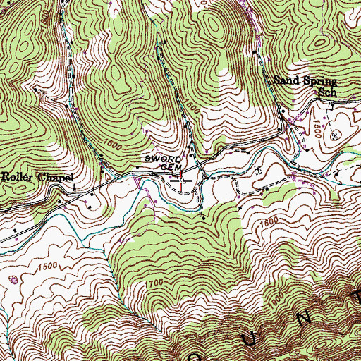 Topographic Map of Sword Cemetery, VA
