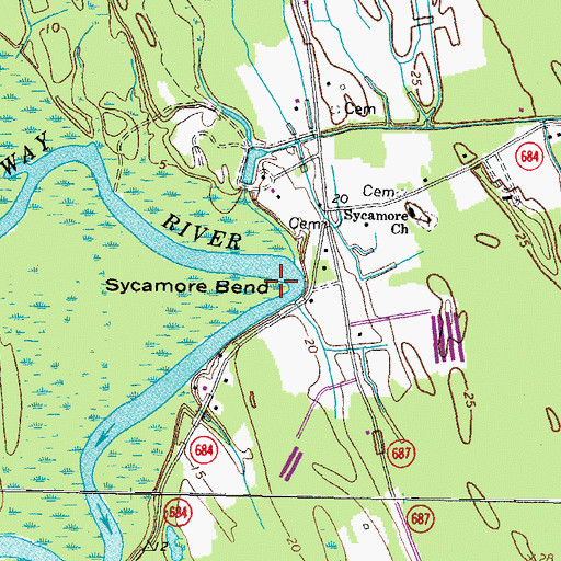 Topographic Map of Sycamore Bend, VA