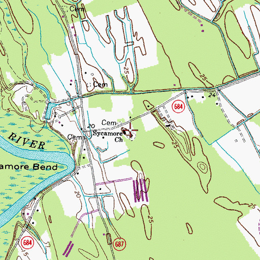 Topographic Map of Sycamore Church, VA
