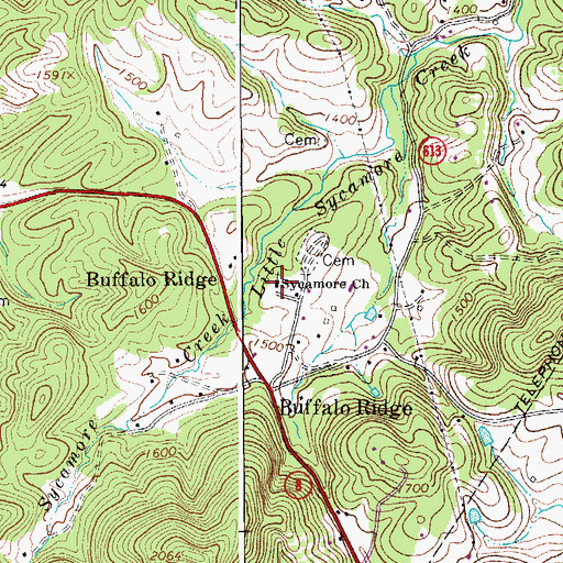 Topographic Map of Sycamore Church, VA