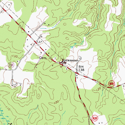 Topographic Map of Sycamore Church, VA