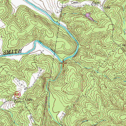 Topographic Map of Sycamore Creek, VA