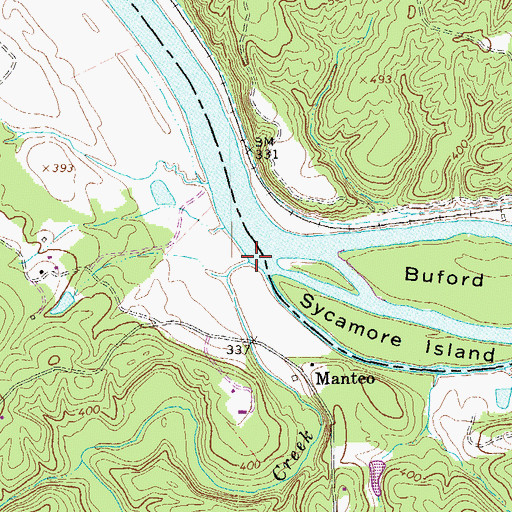 Topographic Map of Sycamore Creek, VA