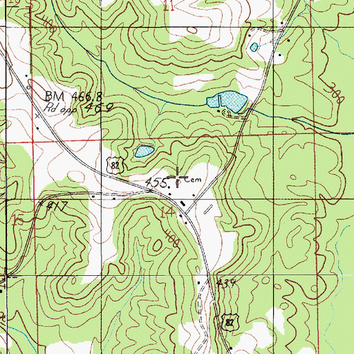 Topographic Map of Carter Cemetery, AL