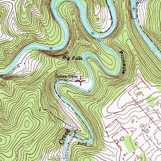 Topographic Map of Sykes Cemetery, VA