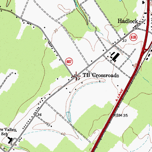 Topographic Map of TB Crossroads, VA
