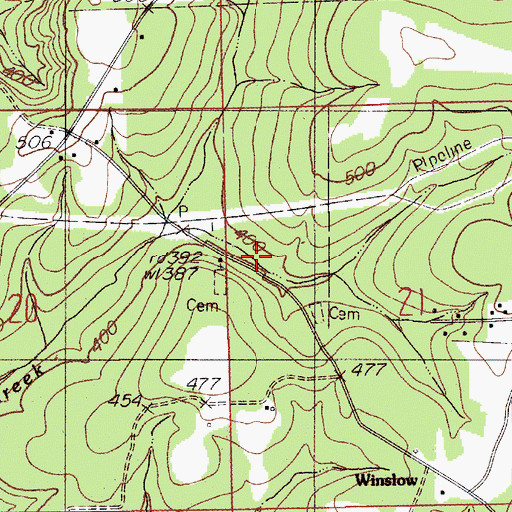 Topographic Map of Cavirs School (historical), AL