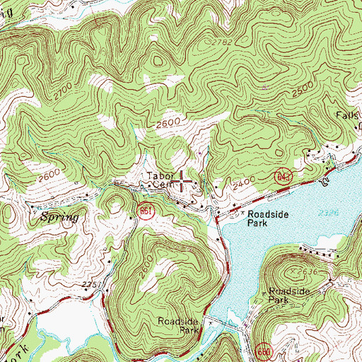 Topographic Map of Tabor Cemetery, VA