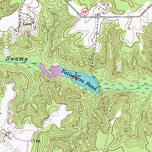 Topographic Map of Taliaferro Pond, VA