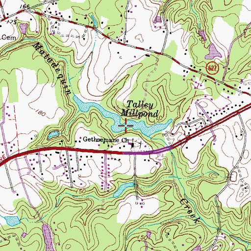 Topographic Map of Talley Millpond, VA