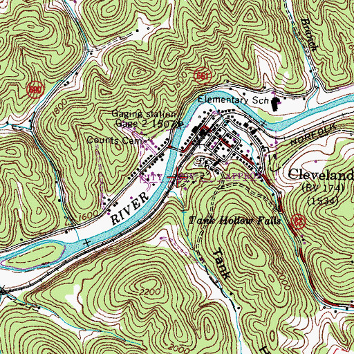 Topographic Map of Tank Hollow, VA