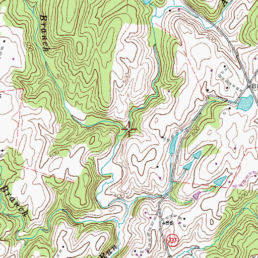 Topographic Map of Tanner Branch, VA