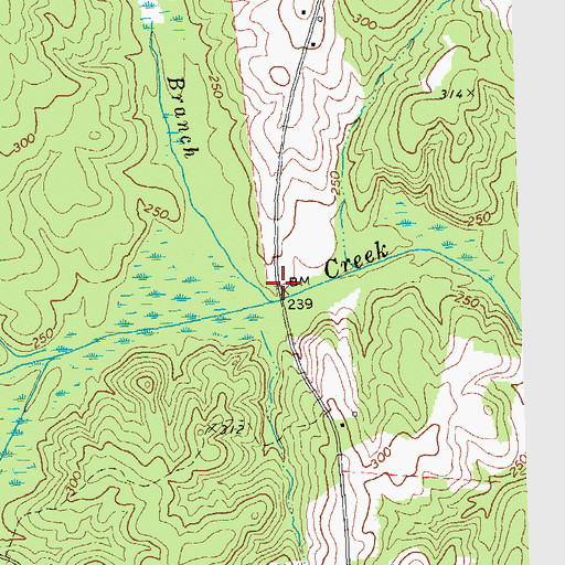 Topographic Map of Tanners Branch, VA