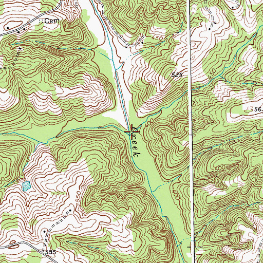 Topographic Map of Tanyard Branch, VA