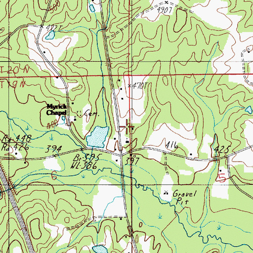 Topographic Map of Cornerstone Church, AL