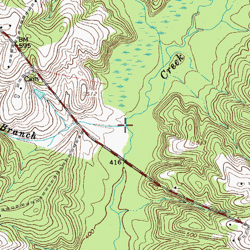 Topographic Map of Tanyard Branch, VA