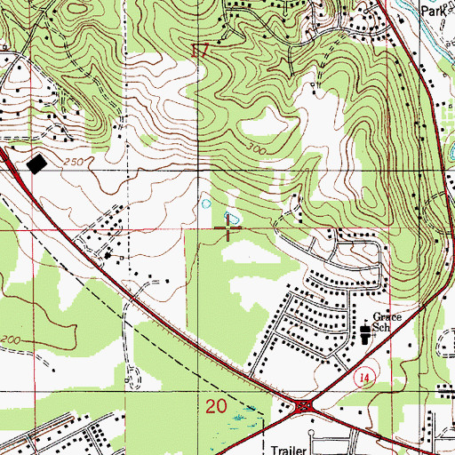 Topographic Map of Country Club Estates, AL