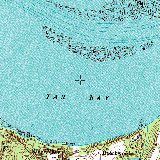 Topographic Map of Tar Bay, VA