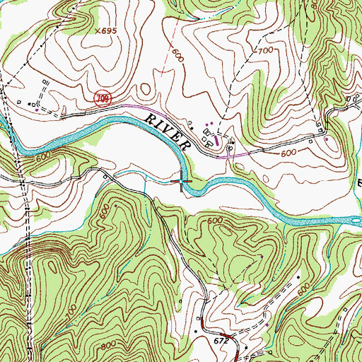 Topographic Map of Tardy Branch, VA
