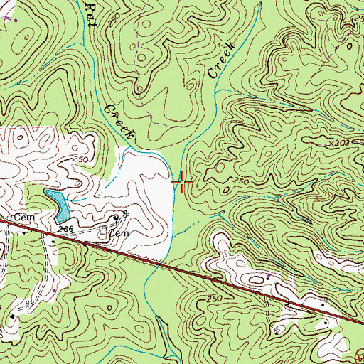 Topographic Map of Tarred Rat Creek, VA