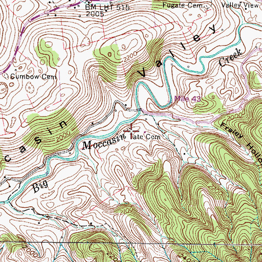 Topographic Map of Tate Cemetery, VA
