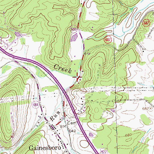 Topographic Map of Tavenner Run, VA