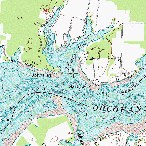 Topographic Map of Tawes Creek, VA
