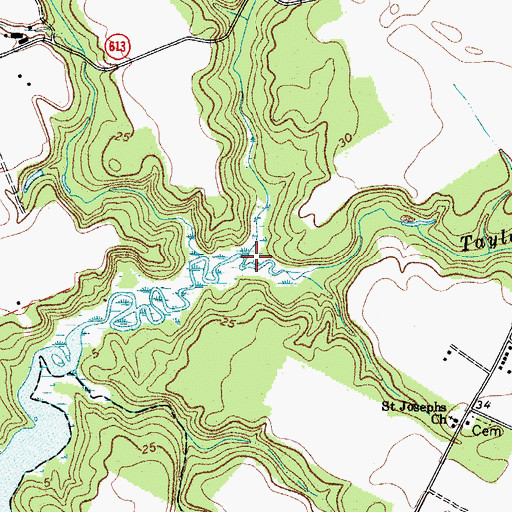 Topographic Map of Taylor Branch, VA